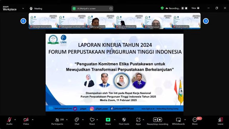 RAPAT KERJA NASIONAL FPPTI 2025 ”Penguatan Komitmen Etika Pustakawan untuk Mewujudkan Transformasi Perpustakaan Berkelanjutan”